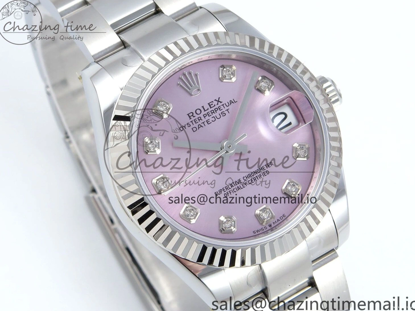 0523 Timeless DateJust 31 278274 ARF 1:1 Best Edition 904L Steel Pink Diamonds Dial on SS Oyster Bracelet ETA 557